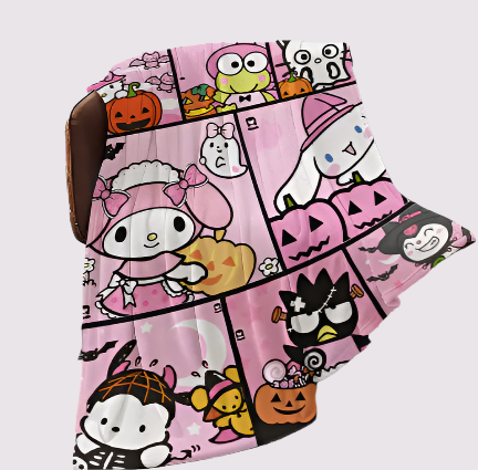 Spooky Season Sanrio Comic Blanket