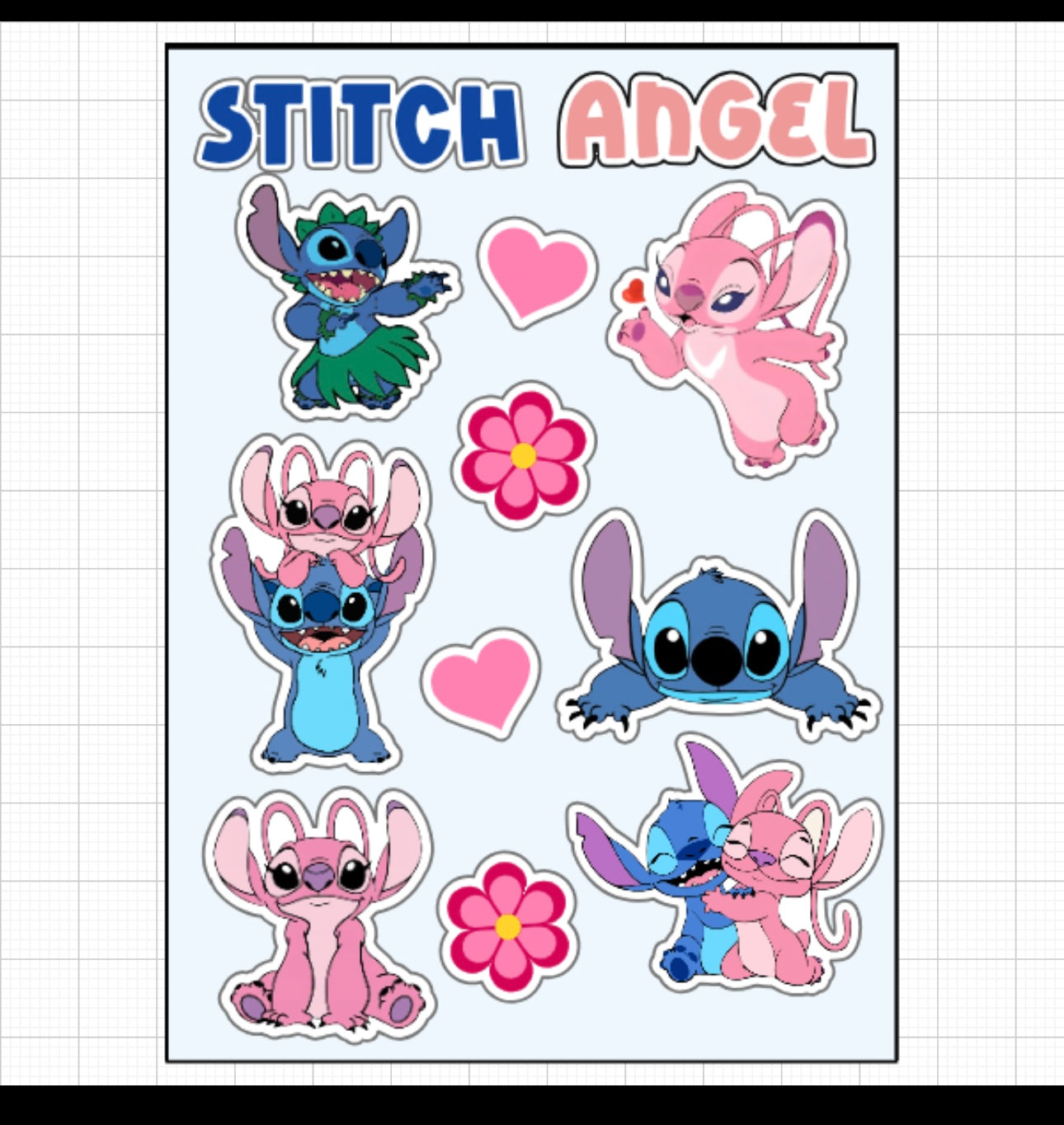 Stitch and Angel Sticker Sheet