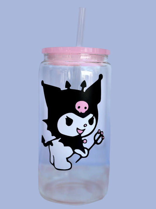 Devilish Kuromi Glass Cup