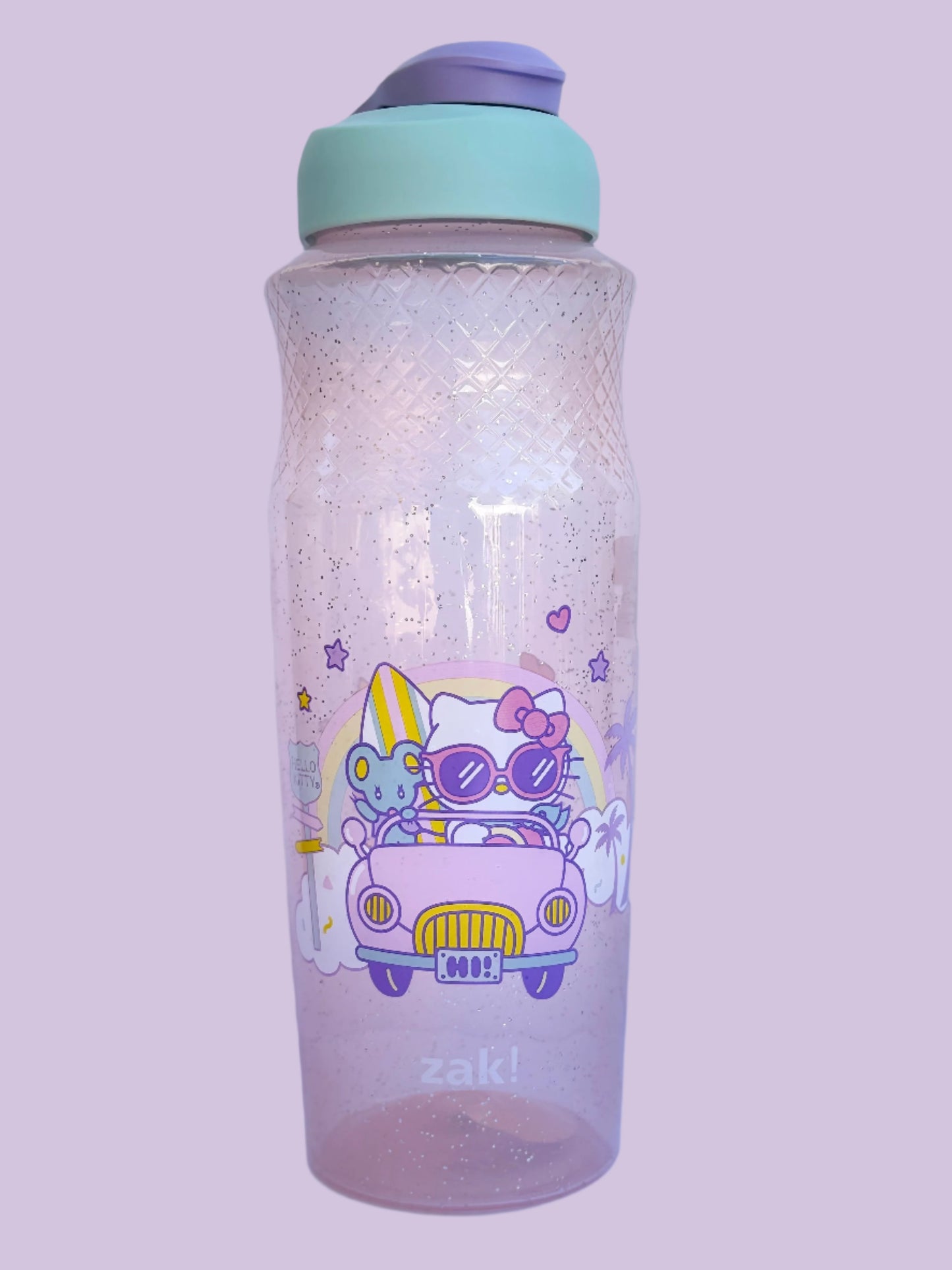 Hello Kitty Glitter Let's Go!  Plastic Water Bottle