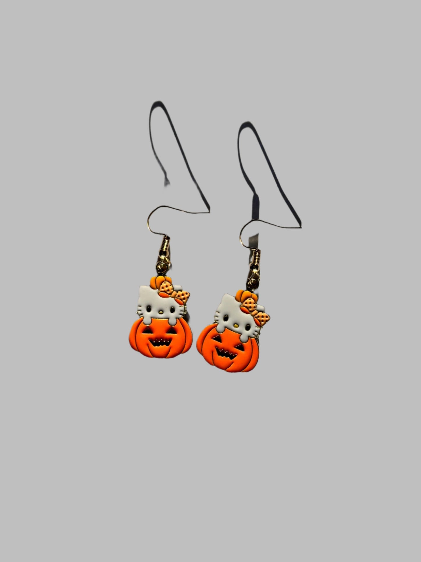 Pumpkin Hello Kitty Dangle Earrings