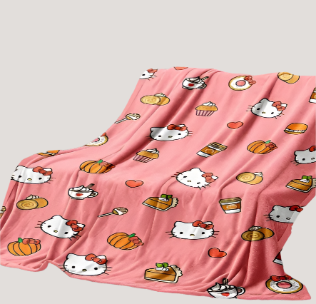 Pumpkin Spice Season Hello Kitty Blanket